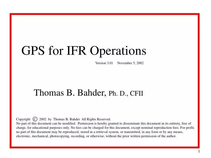 gps for ifr operations