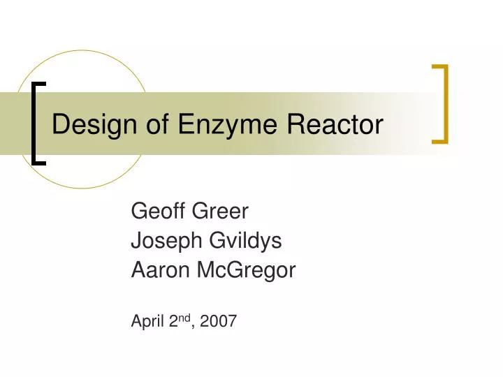 design of enzyme reactor