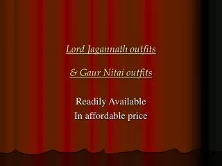 Lord Jagannath outfits &amp; Gaur Nitai outfits