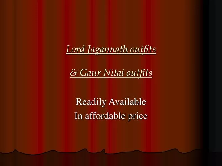 lord jagannath outfits gaur nitai outfits