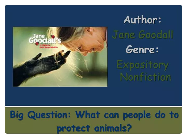 author jane goodall genre expository nonfiction