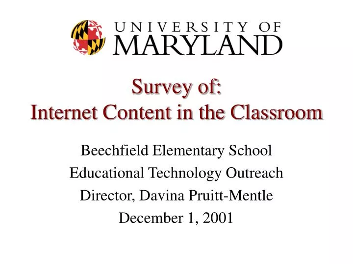 survey of internet content in the classroom