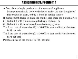 Assignment 3: Problem 1