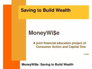Saving to Build Wealth