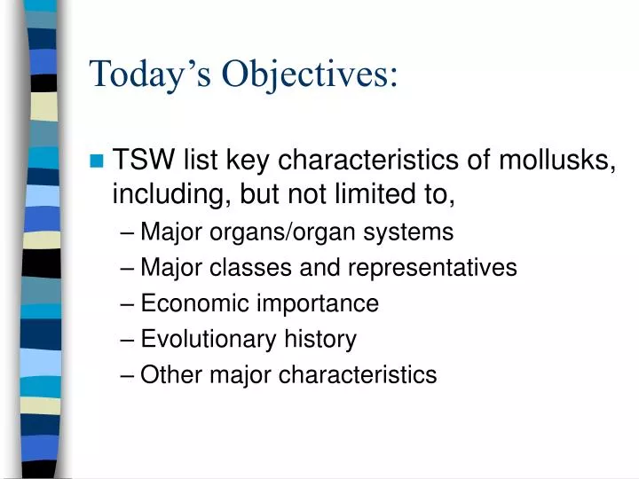 today s objectives