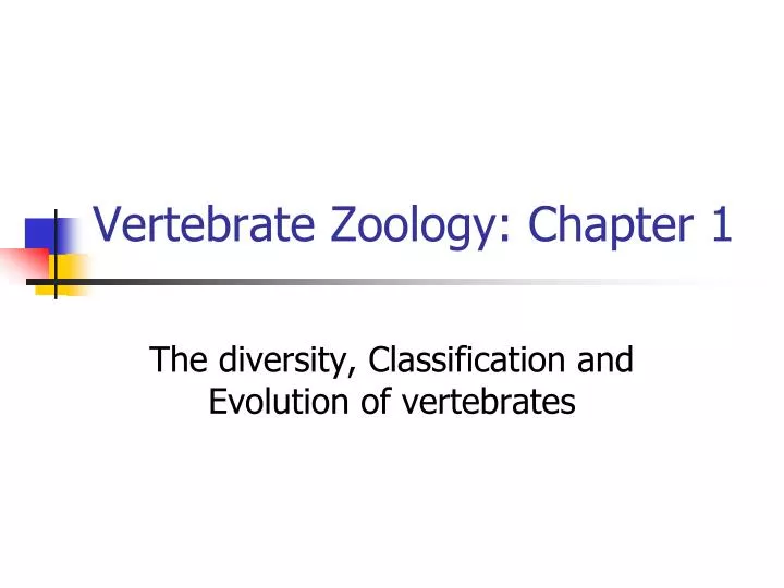 vertebrate zoology chapter 1
