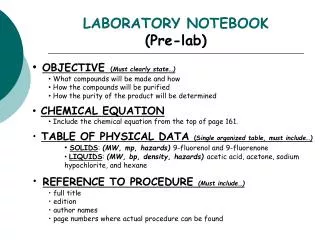 LABORATORY NOTEBOOK (Pre-lab)