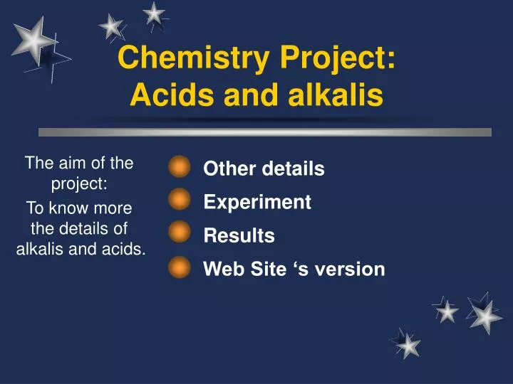 chemistry project acids and alkalis