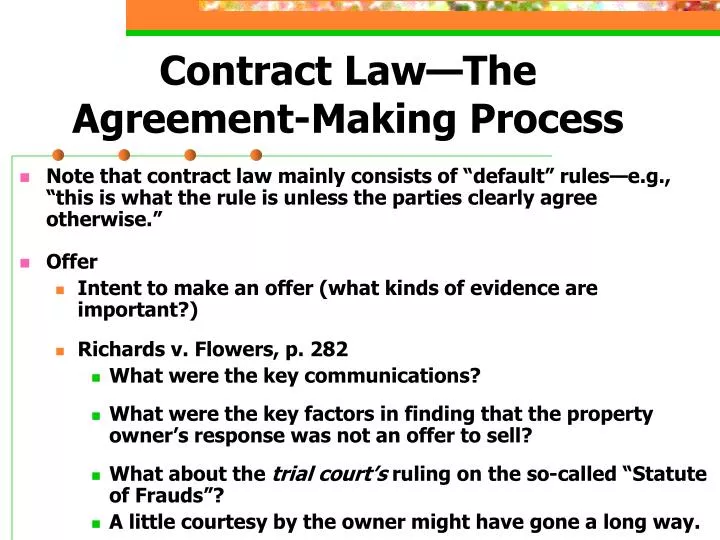 contract law the agreement making process