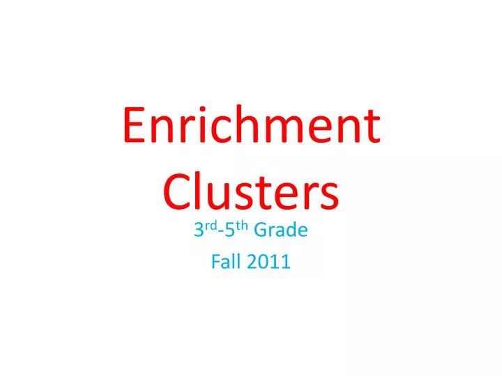 enrichment clusters