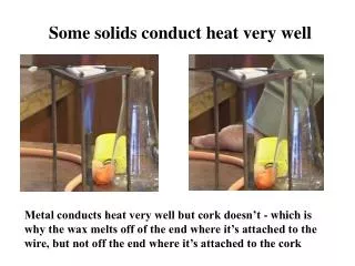 Some solids conduct heat very well
