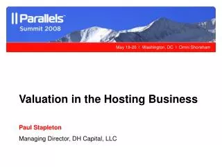 Valuation in the Hosting Business