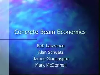Concrete Beam Economics