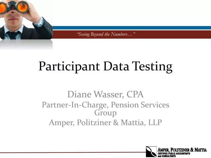 participant data testing