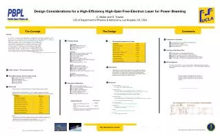 Design Considerations for a High-Efficiency High-Gain Free-Electron Laser for Power Beaming