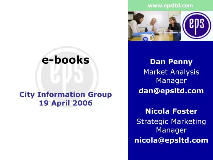 e books city information group 19 april 2006