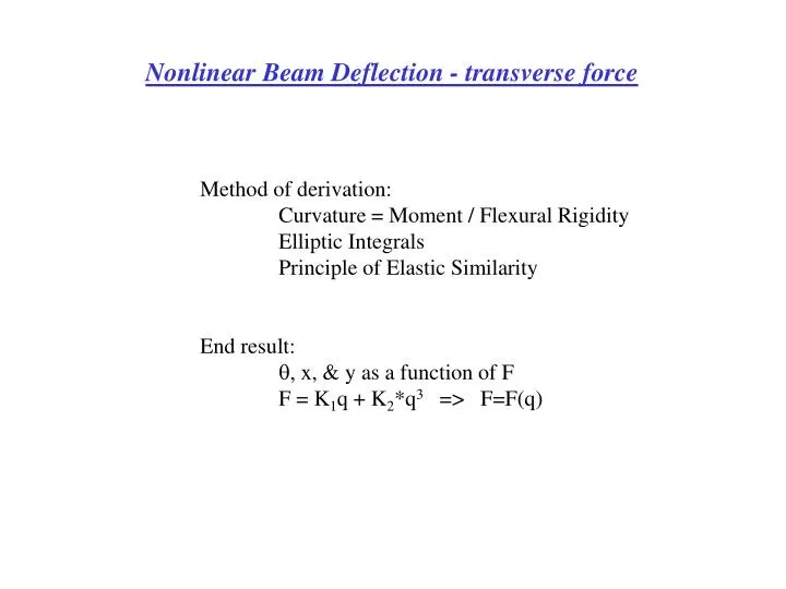 nonlinear beam deflection transverse force
