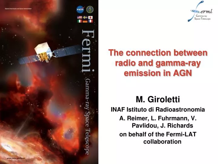 the connection between radio and gamma ray emission in agn