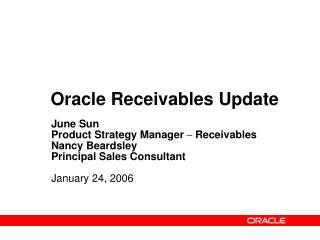 Oracle Receivables Update
