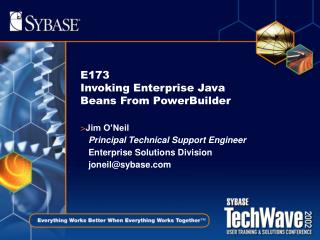 E173 Invoking Enterprise Java Beans From PowerBuilder