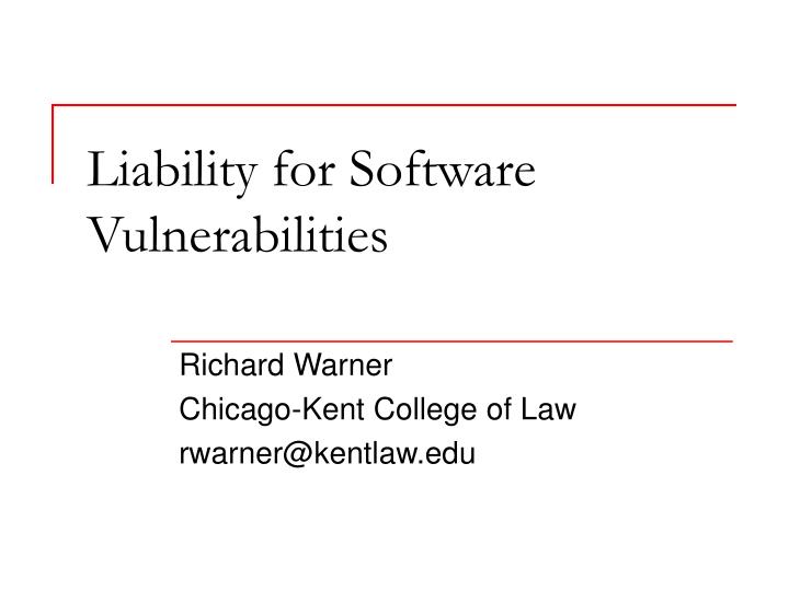 liability for software vulnerabilities