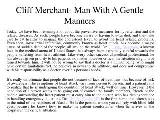 Cliff Merchant- Man With A Gentle Manners.