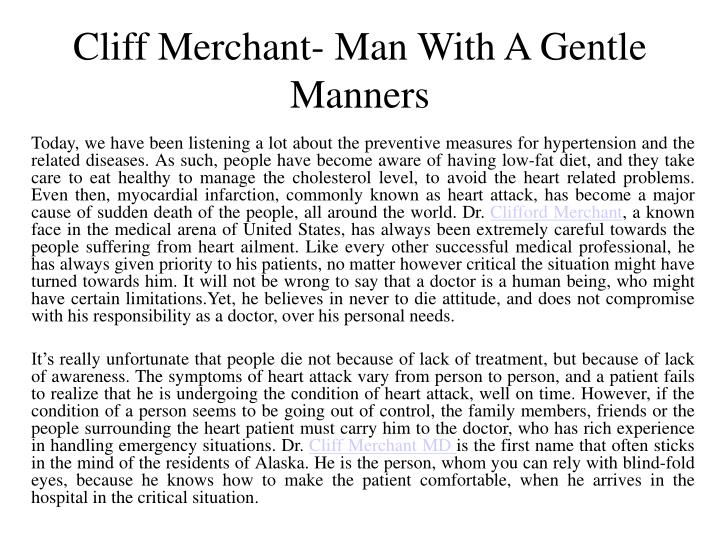 cliff merchant man with a gentle manners