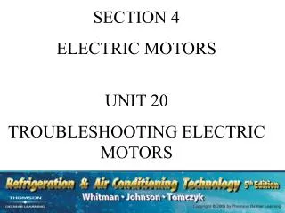 SECTION 4 ELECTRIC MOTORS UNIT 20 TROUBLESHOOTING ELECTRIC MOTORS