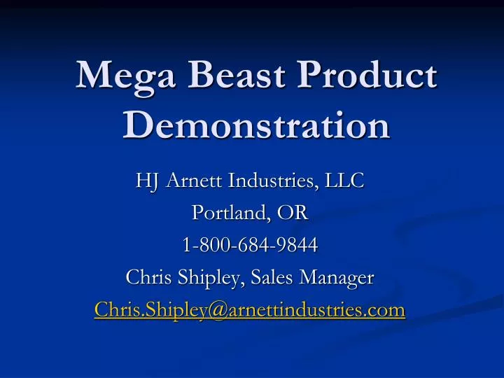 mega beast product demonstration