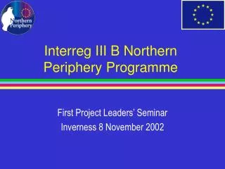 Interreg III B Northern Periphery Programme