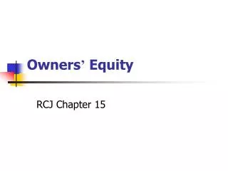 Owners ’ Equity