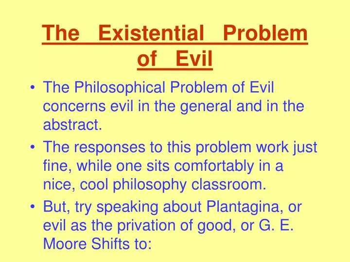 the existential problem of evil