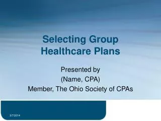 Selecting Group Healthcare Plans