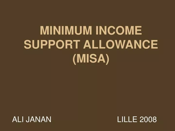 minimum income support allowance misa