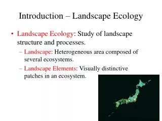 Introduction – Landscape Ecology
