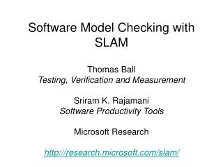 Software Model Checking with SLAM