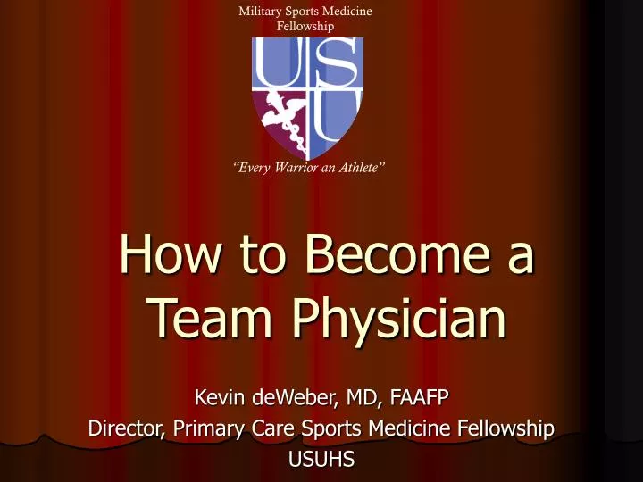 how to become a team physician
