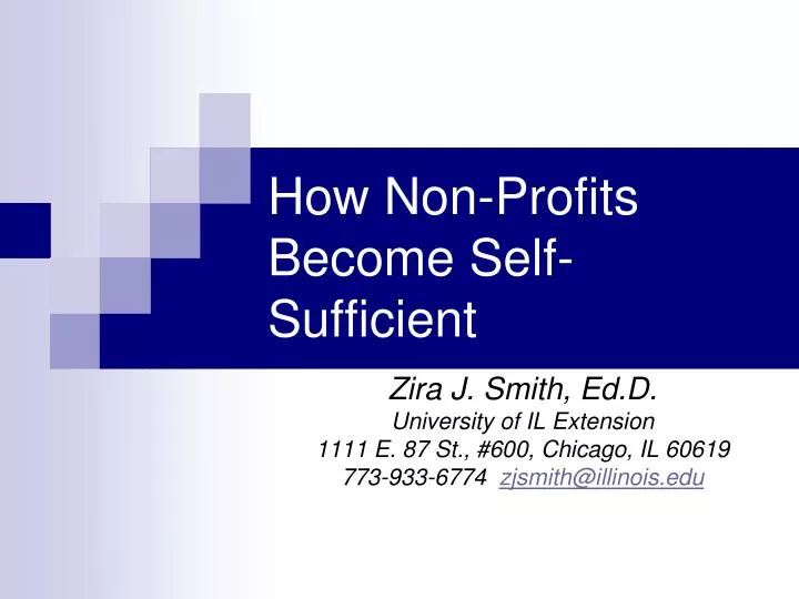 how non profits become self sufficient