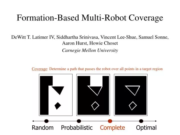 formation based multi robot coverage