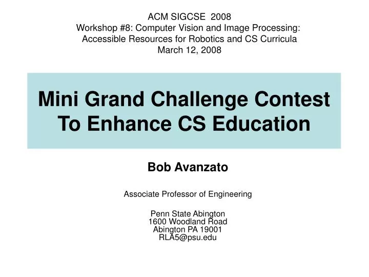 mini grand challenge contest to enhance cs education