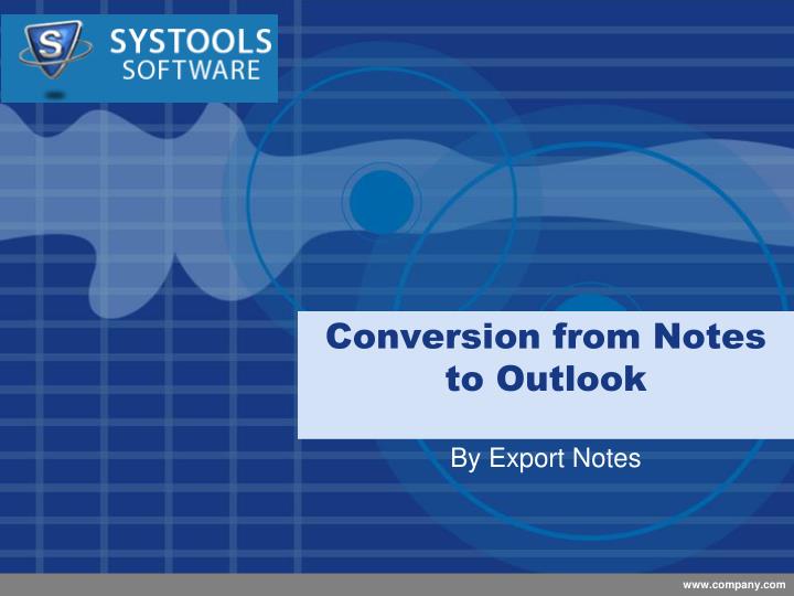 conversion from notes to outlook
