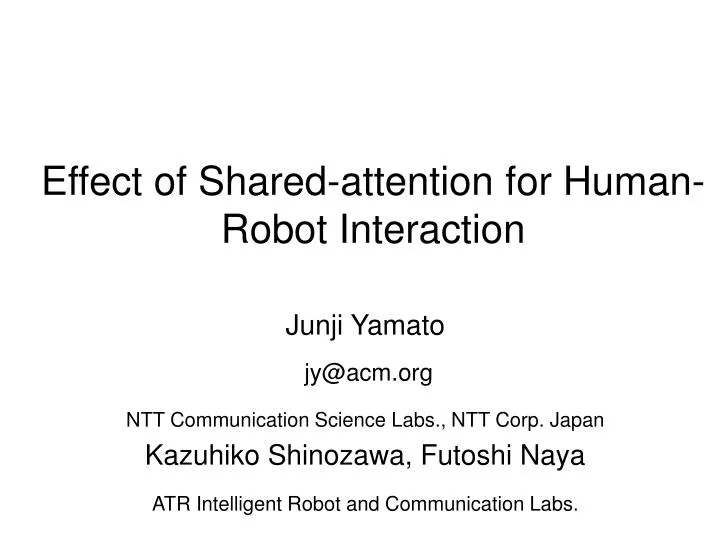 effect of shared attention for human robot interaction