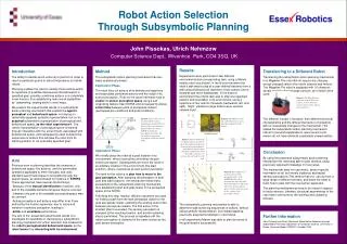 Robot Action Selection Through Subsymbolic Planning