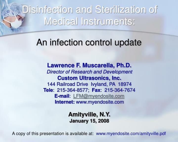 disinfection and sterilization of medical instruments