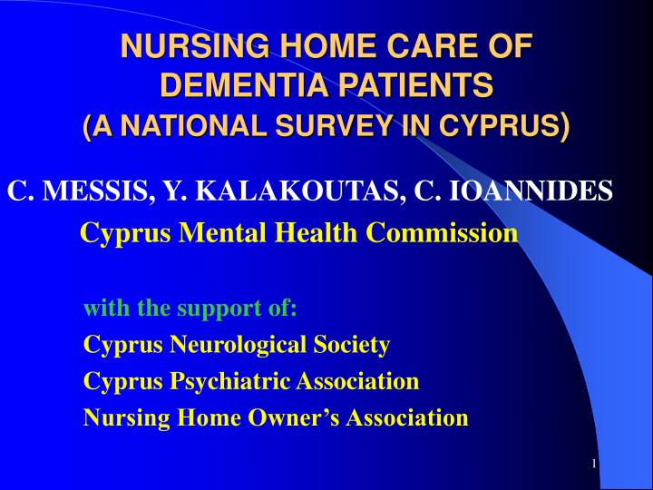 nursing home care of dementia patients a national survey in cyprus