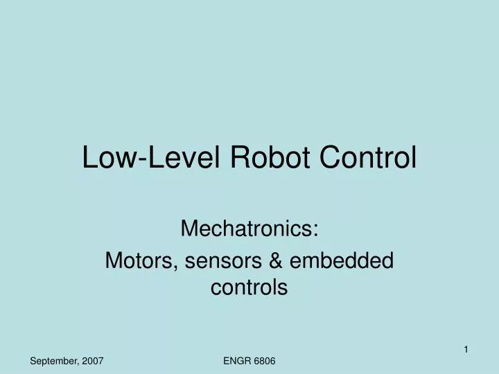 low level robot control