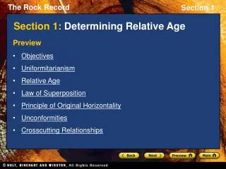 Section 1: Determining Relative Age