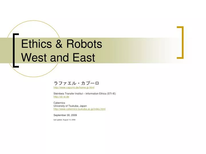 ethics robots west and east