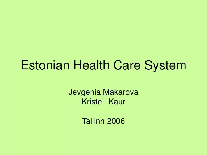 estonian health care system