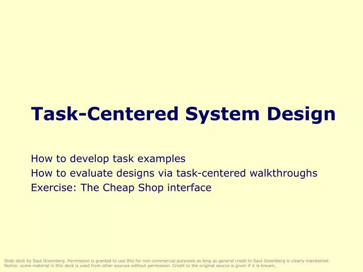 task centered system design